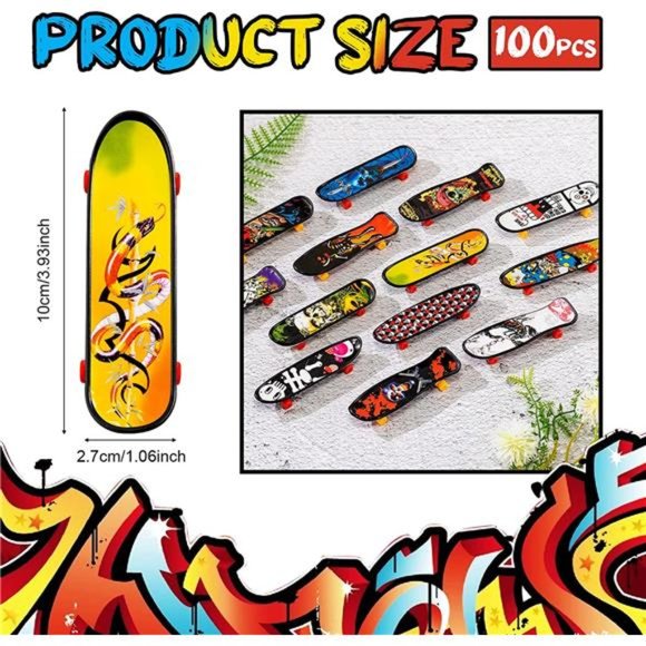 100 Pieces Fingerboard Finger Mini Skateboard Toy Finger Boards Set - Picture 3 of 6